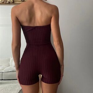 MESHKI STRAPLESS PLAYSUIT